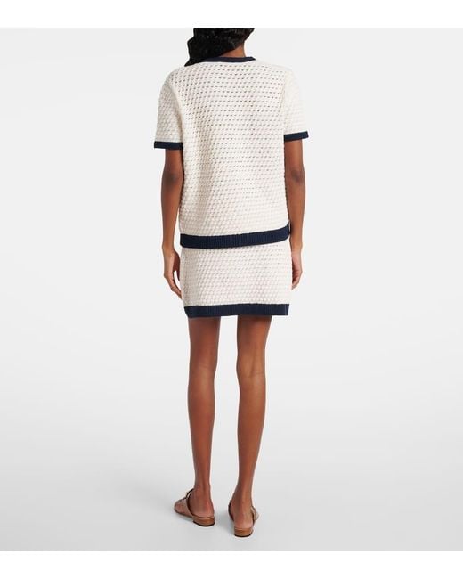 Gucci White Cardigan Aus Feiner, Gehäkelter Baumwolle, Größe