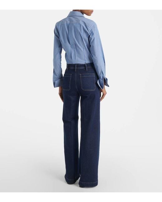 Polo Ralph Lauren Blue High-Rise Wide-Leg Jeans