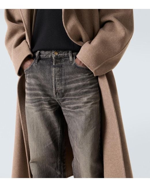 Fear Of God Gray Faded Mid-Rise Straight Jeans for men