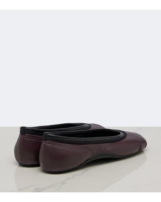 Dries Van Noten Red Leather Ballet Flats