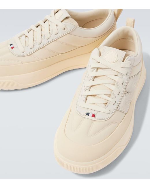 Moncler White Monpulse Altive Leather-Trimmed Sneakers for men