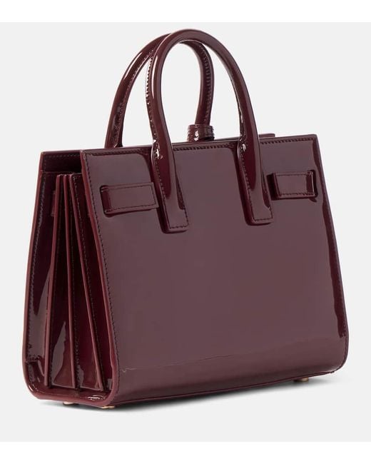 Saint Laurent Red Tote Bag Sac De Jour Nano Aus Lackleder