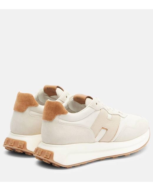 Hogan White H641 Suede Sneakers