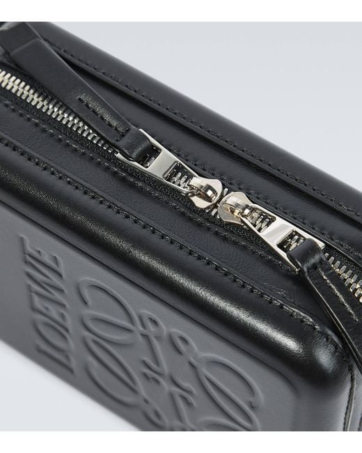 Loewe Black Molded Sling Leather Crossbody Bag for men