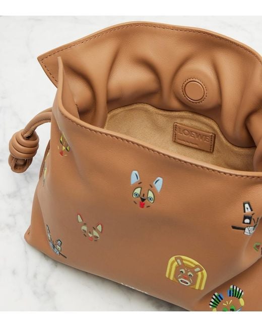 Loewe Brown X Louis Wain Flamenco Cats Mini Clutch