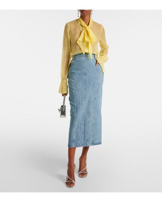 Nina Ricci Blue Denim Midi Skirt