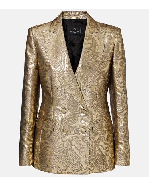 Etro Natural Blazer Aus Brokat