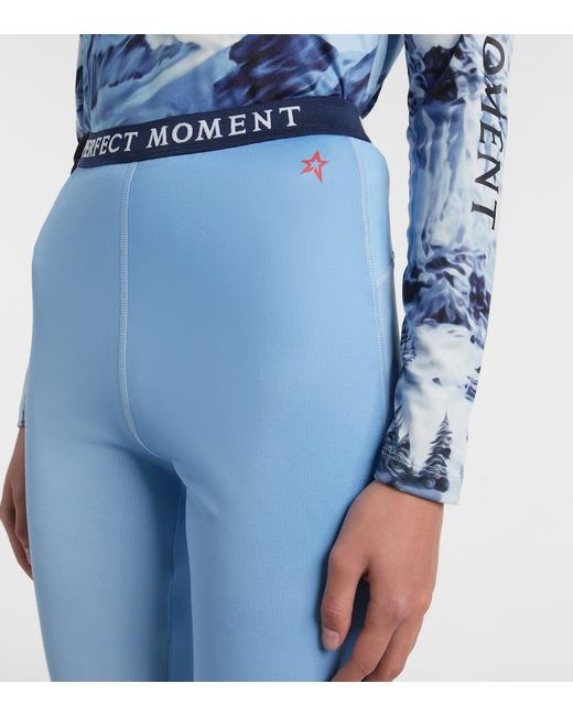 Perfect Moment Blue Printed Leggings