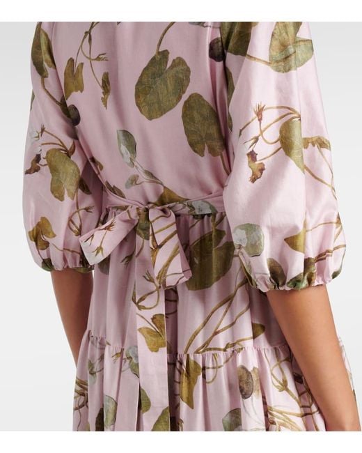 Erdem Purple Floral Cotton Shirt Dress