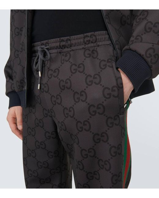 Gucci Gray Jumbo GG Track Pants for men