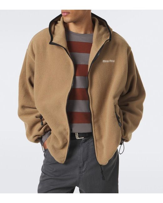 Miu Miu Natural Hooded Fleece Jacket for men