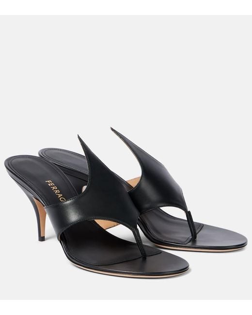 Ferragamo Black Sandalen Lyrai Aus Leder