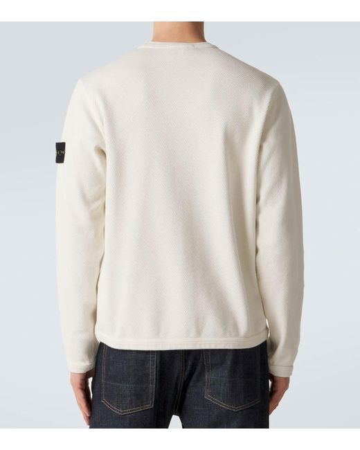 Stone Island White Cotton Jersey Sweatshirt for men