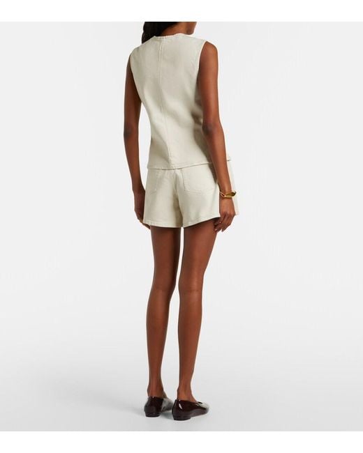 7 For All Mankind Natural Kori Denim Shorts