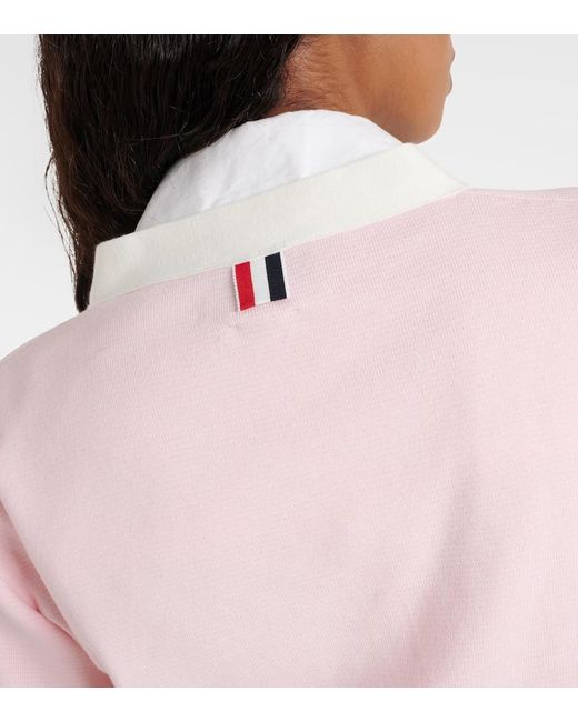 Cardigan de algodon con 4-Bar Thom Browne de color Pink