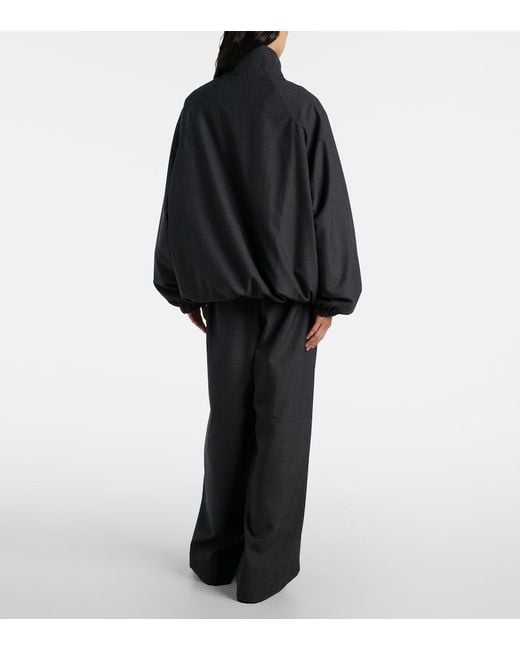 Frankie Shop Black Baxter Plaid Oversized Blouson Jacket
