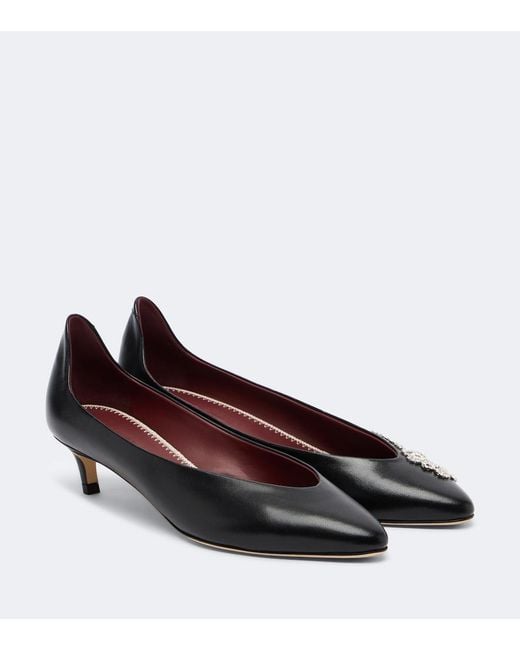 Magda Butrym Brown Embellished Leather Pumps