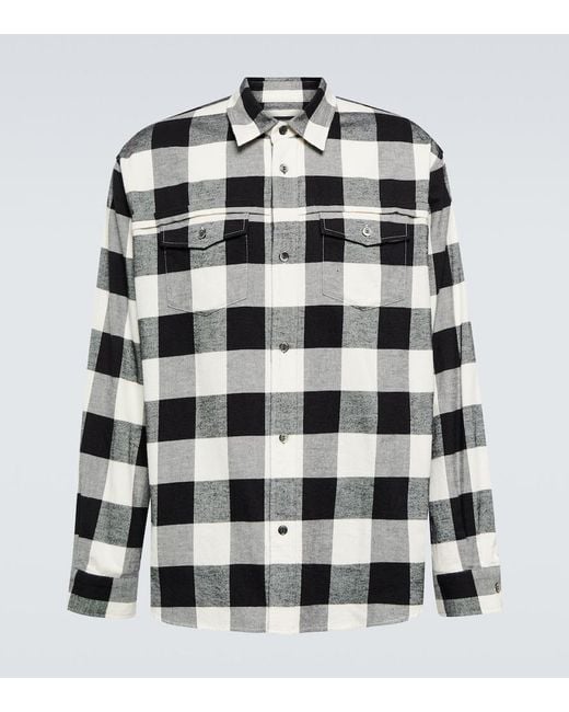 Undercover Black Checked Cotton Shirt for men