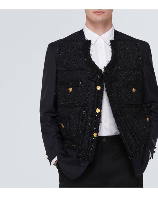 Junya Watanabe Black X Brooks Brothers Wool Blazer for men