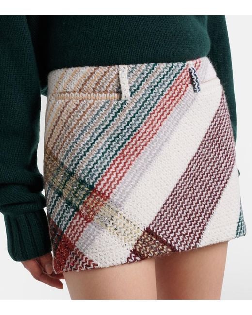 Missoni Pink Zigzag Wool And Cotton-Blend Miniskirt