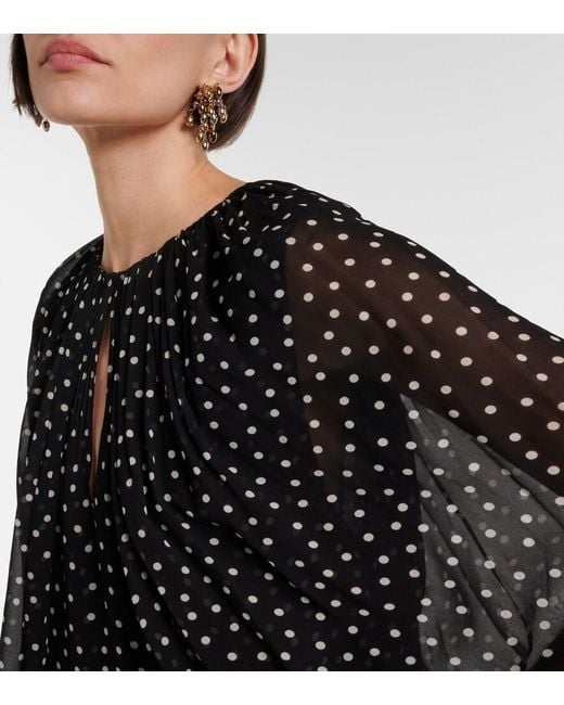 Dorothee Schumacher Black Dancing Dots Polka-Dot Maxi Dress