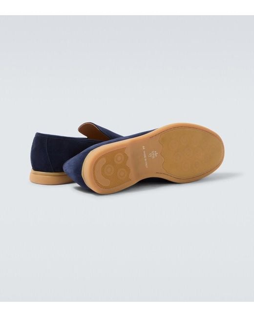 Eleventy Blue Suede Loafers for men
