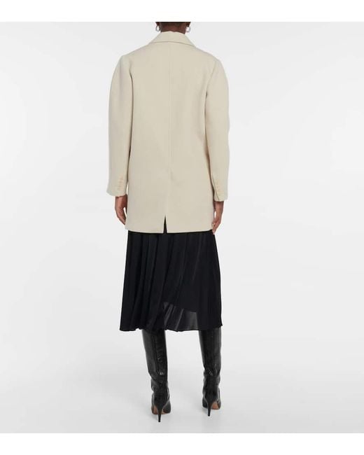 Isabel Marant Natural Mantel Jilinka Aus Wolle Und Baumwolle