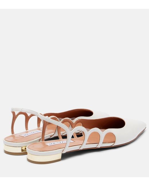 Aquazzura Pink Endless Love Leather Slingback Flats