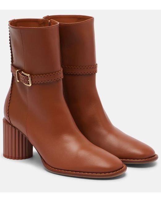 Zimmermann Brown Ankle Boots Eddie 70 Aus Leder