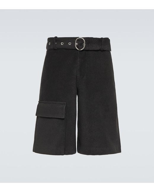 Shorts in crochet di cotone a vita bassa di Jil Sander in Black da Uomo