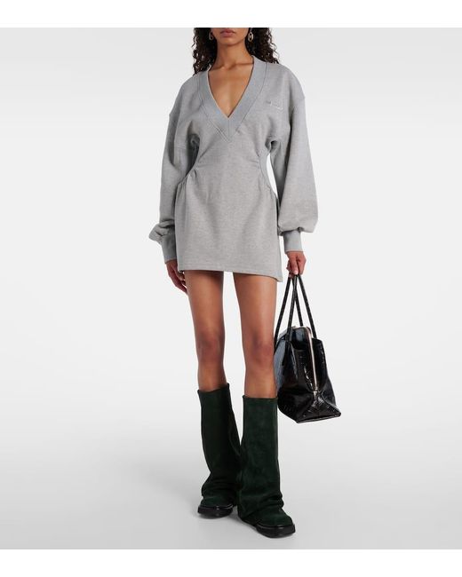 The Attico Gray Minikleid Aus Baumwolle