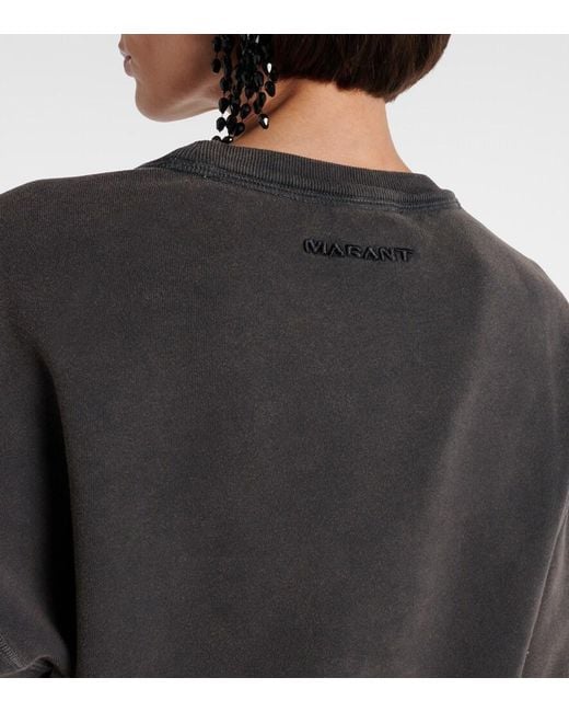 Isabel Marant Black Pipper Gathered Cotton Sweatshirt Dress