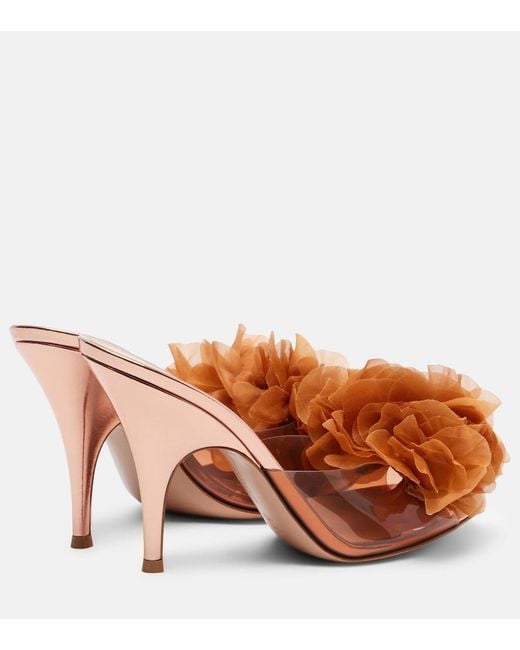Gianvito Rossi Brown Igea Floral-Applique Pvc Mules