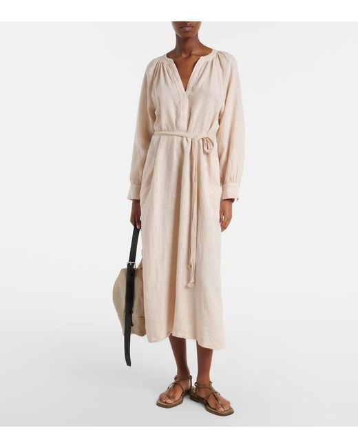 Velvet Natural Dakota Linen Maxi Dress