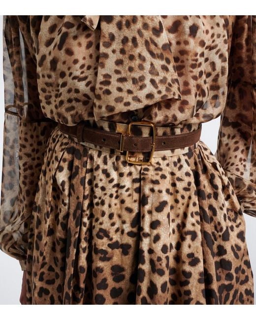 Dolce & Gabbana Brown Suede Belt