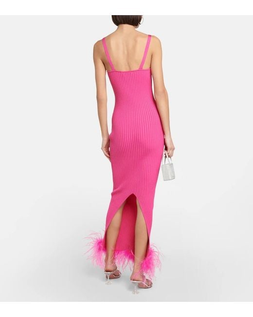 GIUSEPPE DI MORABITO Pink Kleid Mit Federn