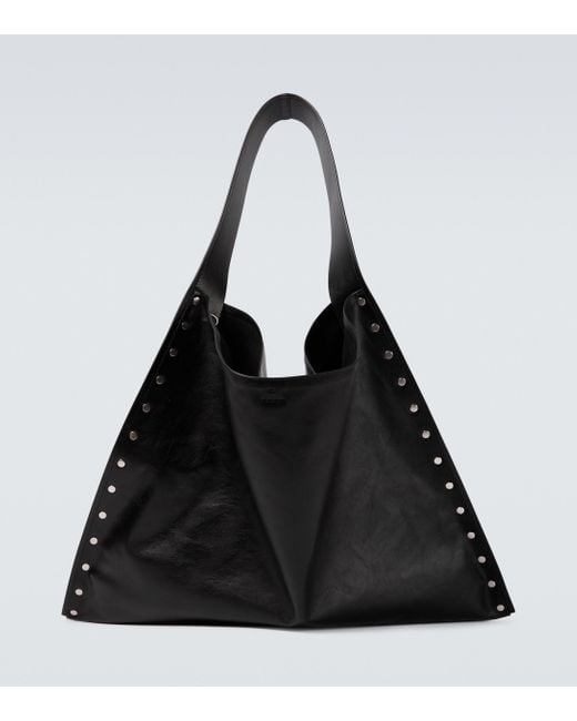 Jil Sander Rivet Border Leather Tote Bag in Black for Men Lyst