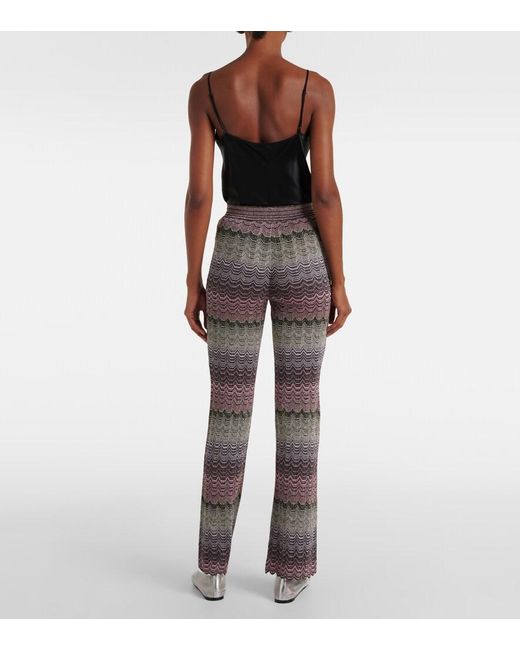 Missoni Gray Zigzag High-Rise Flared Pants