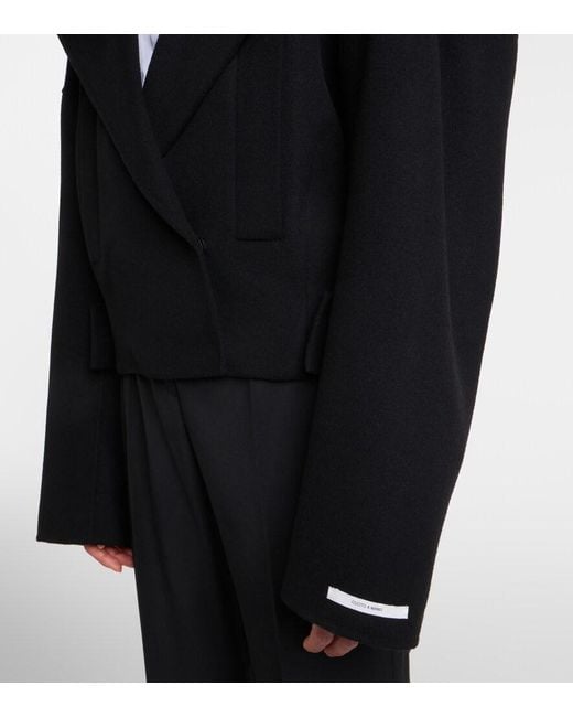 Sportmax Black Double-Breasted Wool Jacket