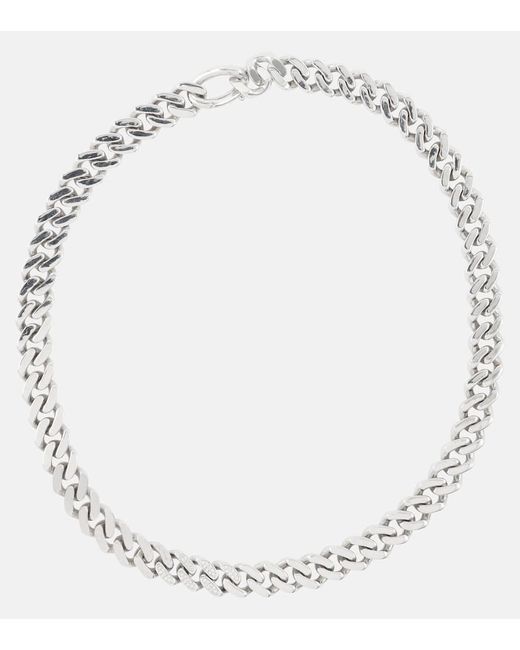 Rainbow K Metallic Halskette Link aus 14kt Weissgold mit Diamanten