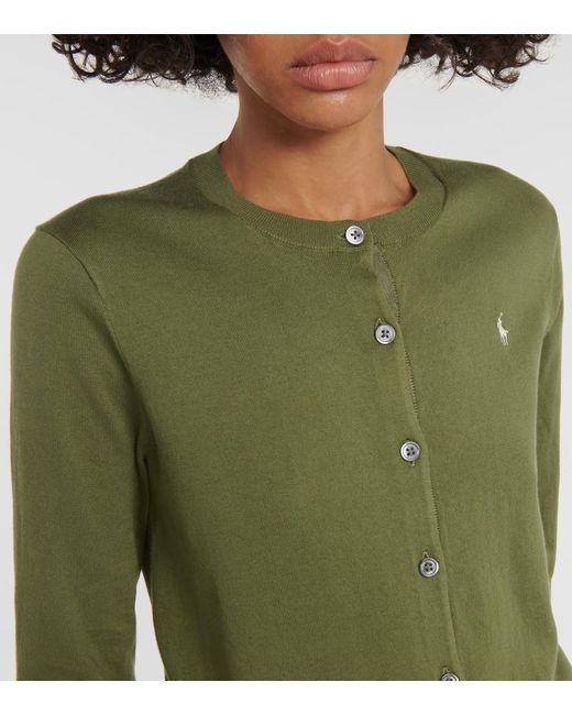 Cardigan in misto cotone di Polo Ralph Lauren in Green