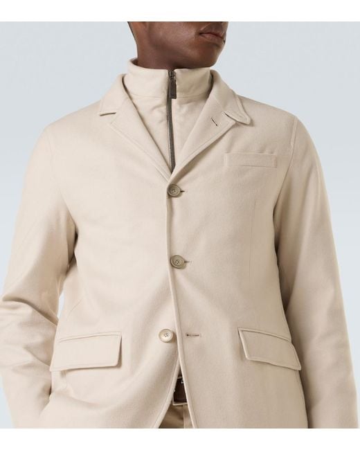Herno Natural Layered Silk And Cashmere Blazer for men