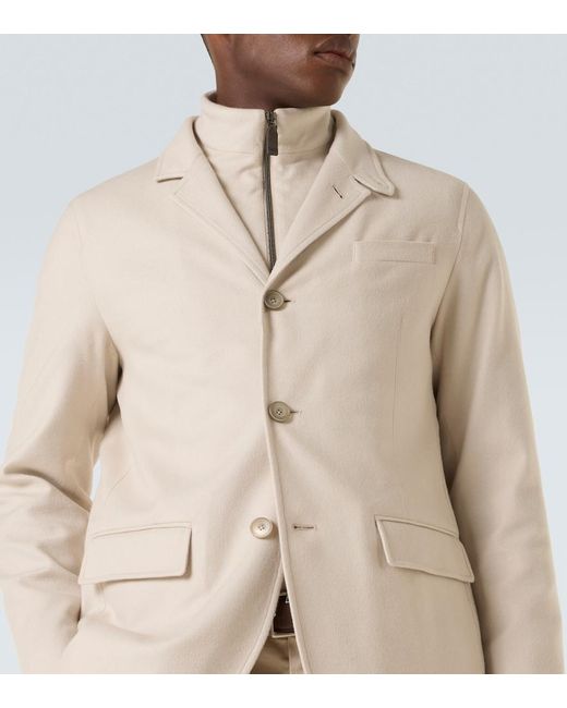 Herno Natural Layered Silk And Cashmere Blazer for men