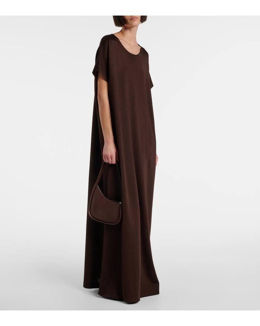 The Row Brown Half Moon Leather Shoulder Bag