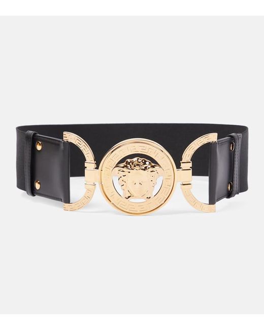 Versace Black Medusa '95 Wide Leather Belt