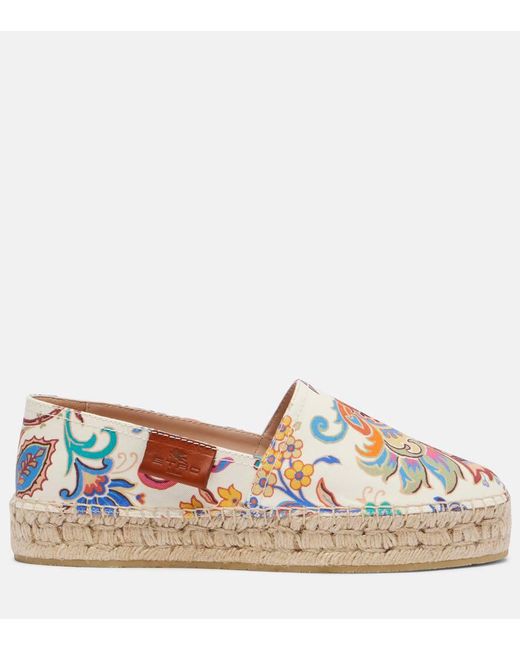 Espadrillas Con Stampa Floreale di Etro in Pink