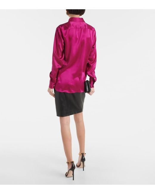 Tom Ford Pink Silk Satin Shirt