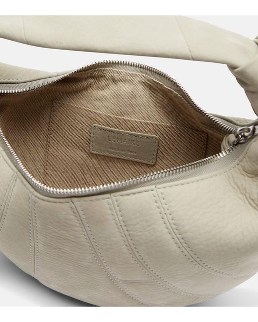 Lemaire Gray Fortune Croissant Mini Leather Shoulder Bag
