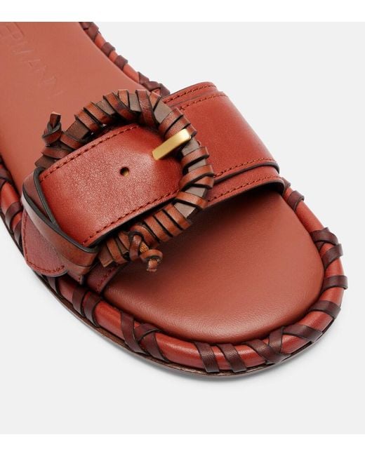 Zimmermann Red Alchemy Leather Slides