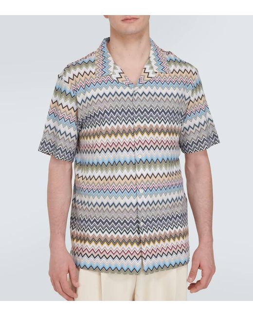 Camisa bowling de algodon Missoni de hombre de color White